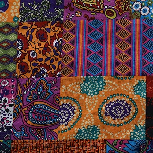JAIJY Patchwork Curtain Panel 55x94 Rod Pocket Boho Decor