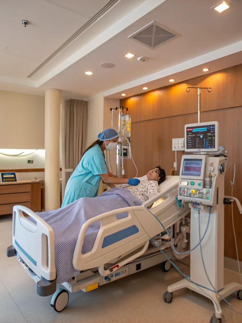 A hospital with advanced medical equipment, highlighting the healthcare industry's need for efficient data management and patient care solutions.