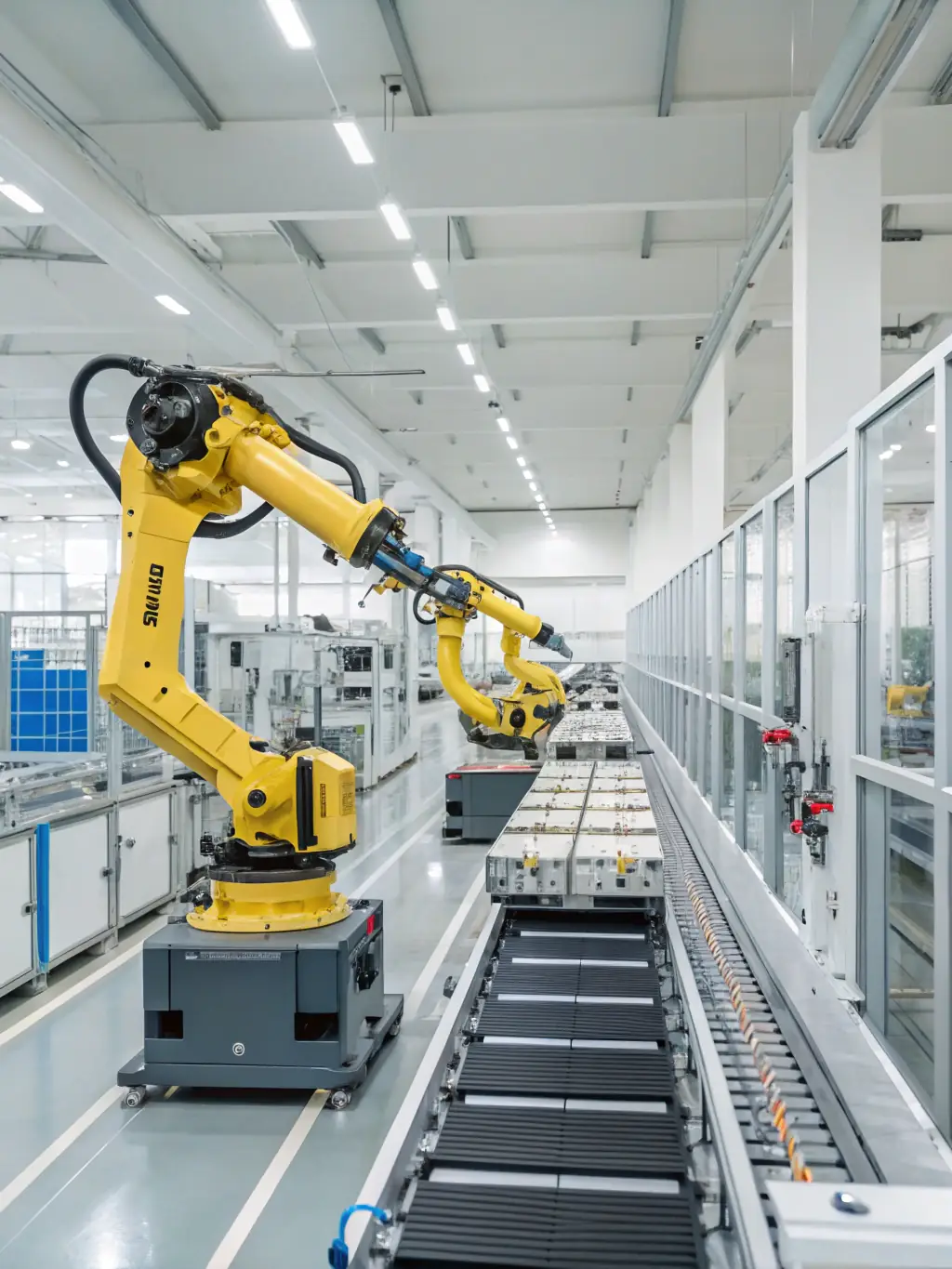 A modern manufacturing plant with automated machinery, representing the manufacturing industry's need for digital transformation.